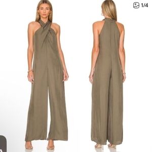 Theory Olive Halter Jumpsuit
